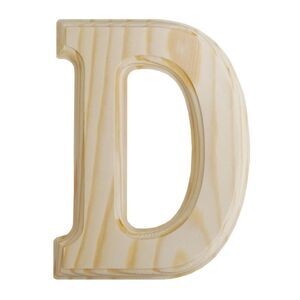 Natural Unfinished Wood Beveled‎ 6" Tall Letter D